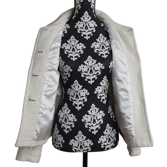 Women's Cream Preppy Twee Charlotte Russe Lined Button Up Jacket - S - Picture 8 of 11